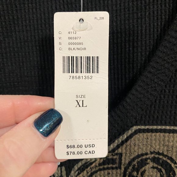 Anthro Pilcro Notched Waffle Top Lyrical Mirage Music Festival Size XL NWT - Picture 4 of 8